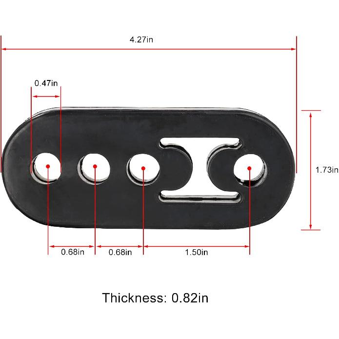 EPDM Exhaust Hangers 4 Holes 11cm 0.47" Insulator Bracket Bushing Mount Adjustable Muffler Shock Absorber Universal for Cars Truck Jeep SUV Upgrade