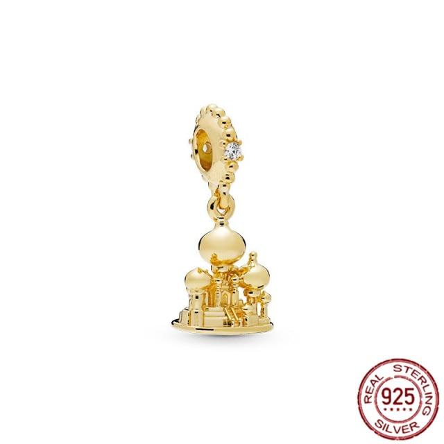 Echt 925 Sterling Zilver 3 Serie Goud Luxe Zon Dangle Charm Kralen Passen Originele 3mm Charm Armband Sieraden Cadeau Nieuw beige
