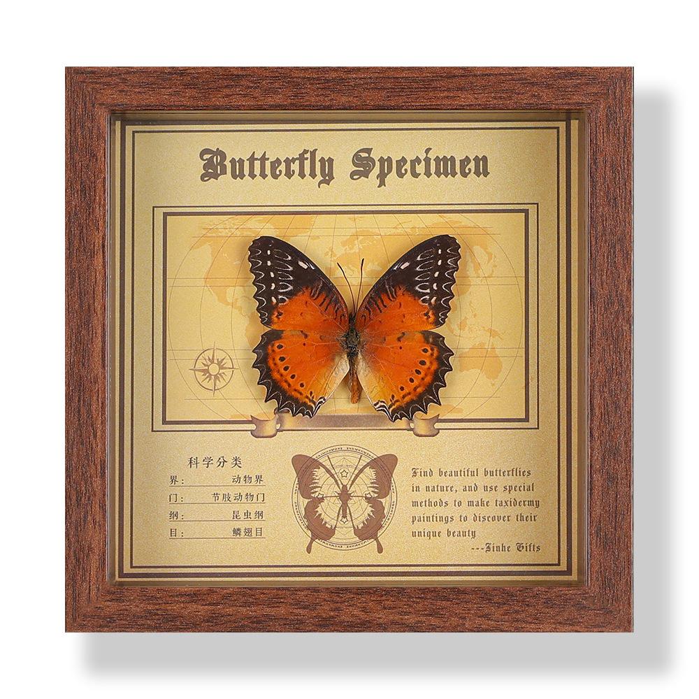Real butterfly specimen photo frame, decorative painting, 3D ornament, handmade DIY, birthday gift, insect specimen