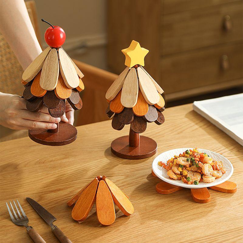 Tree Insulation Mat Solid Wood Dining Table Anti Scalding Mat Pot Mat Festival Gift Creative and Personalized Home Decoration