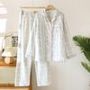 Long Sleeve Pajamas Set Nightie Autumn Pure Cotton Floral Ladies Pyjamas Sleep Wear Women Homewear Pj Lounge Set