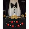 Happy Birthday Banner Birthday Signs Decoration Black Red Racing Theme Party Supplies Garland Decorations Nursery Hanging Decor 13pcs