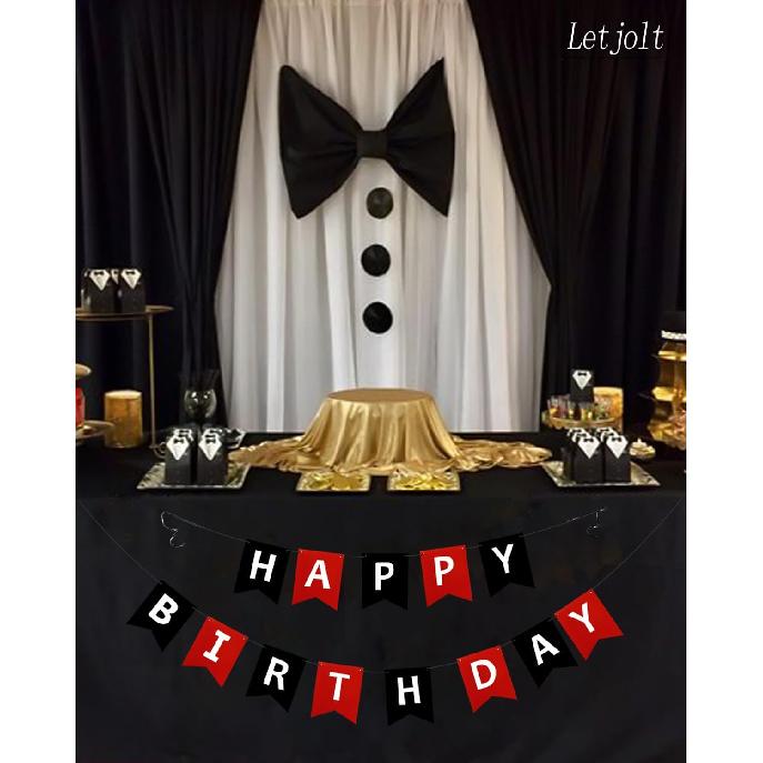Happy Birthday Banner Birthday Signs Decoration Black Red Racing Theme Party Supplies Garland Decorations Nursery Hanging Decor 13pcs