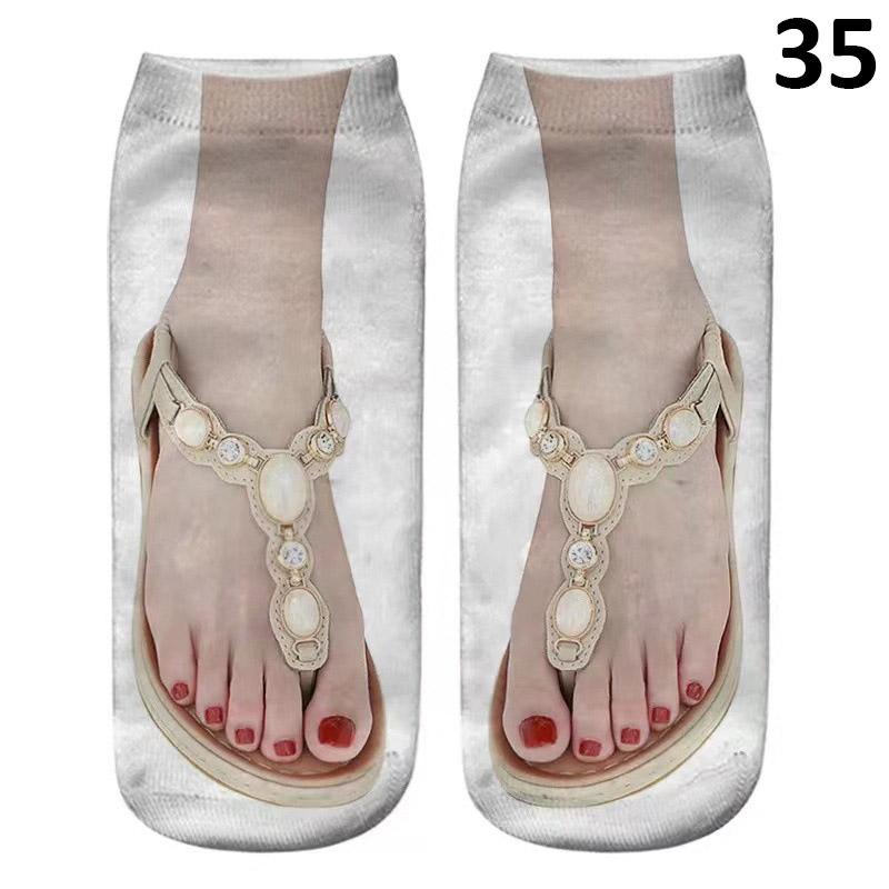 Uformelle flip-flops mønster tøfler sandaler korte sokker mannskap strømper lave ankelsokker