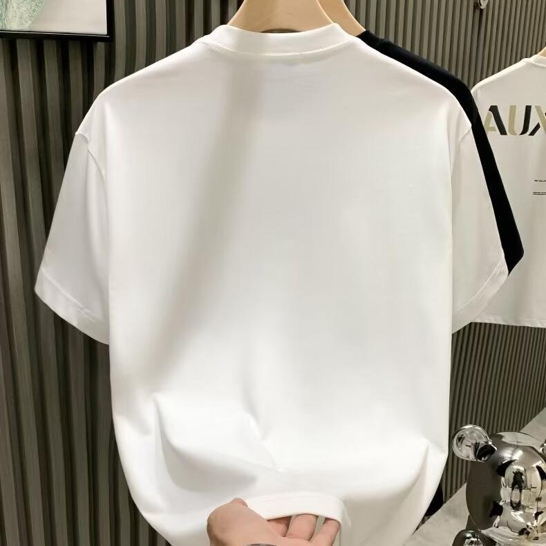 Sommer Herreklær Sommer Rhinestone Nagle T-skjorte Rund Hals Casual T-skjorte Koreansk Versjon Herre Kortermet Tee