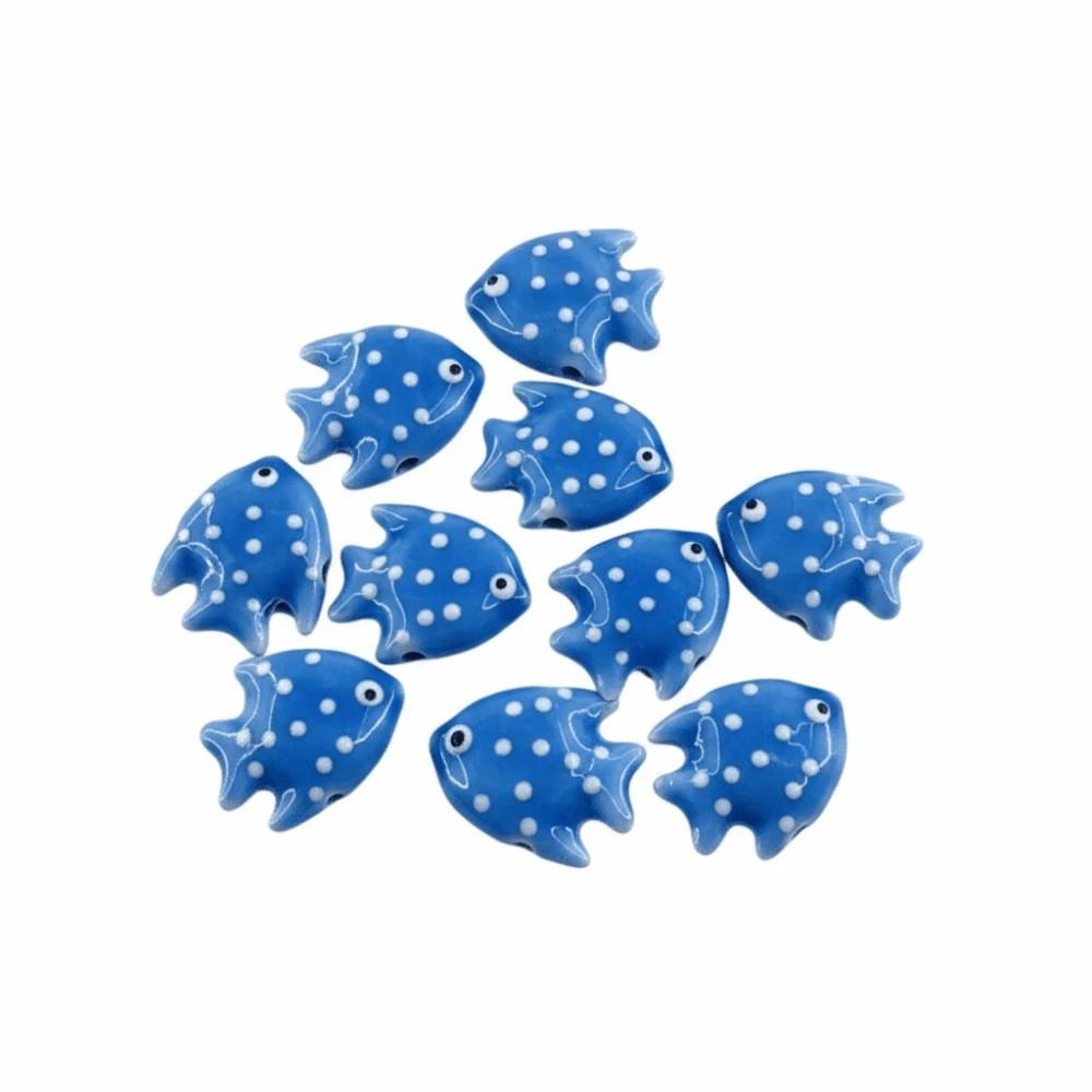 Colorful Fish Ceramic Beads Kawaii Loose Beads Fun Tropical Spacer Beads  Bracelet