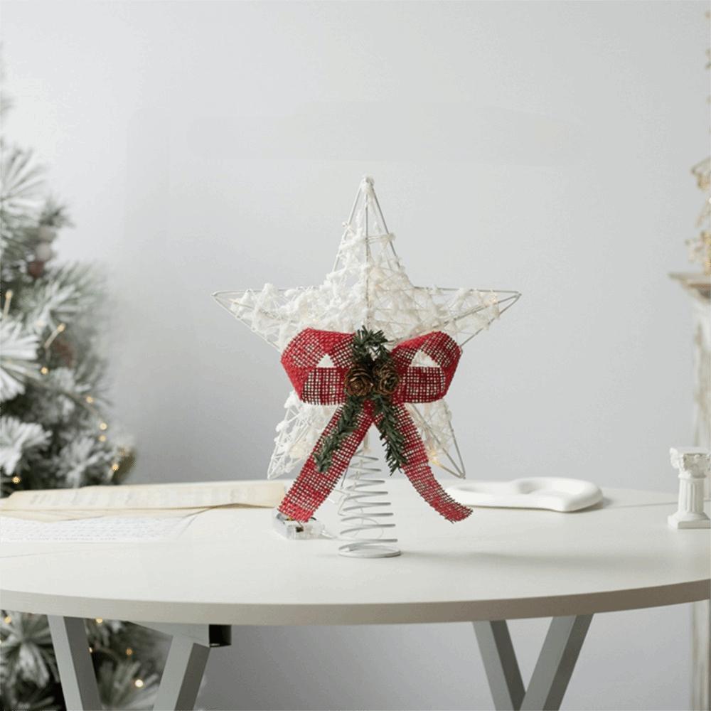 Glowing Xmas Treetop Star Decoration Reusable Christmas Tree Top Lights Xmas Tree Ornament Hotel