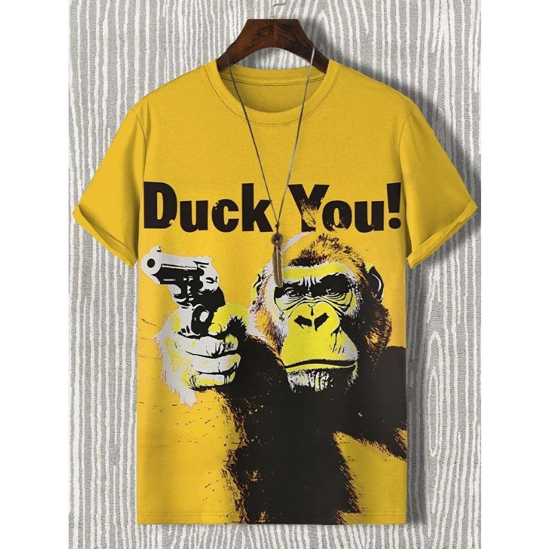 Men's Funny Animal Cat Printed T Shirt Short Sleeved Tee Tops 3D Print O-Neck Shirts Party Summer Casual Men's Clothing Apparel
