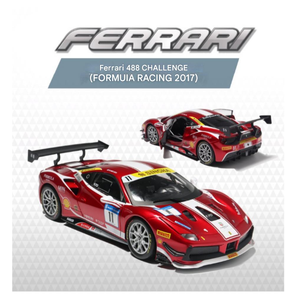 Brago 1:24 Ferrari 488 Challenge Formula Racing 2017 Kovový závodní model