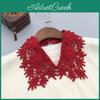 Fake Women Collar Lapel Embroidery Flower Pattern Solid Color Collar Enhancer Formal Uniform Collar Shirt Collar Extension
