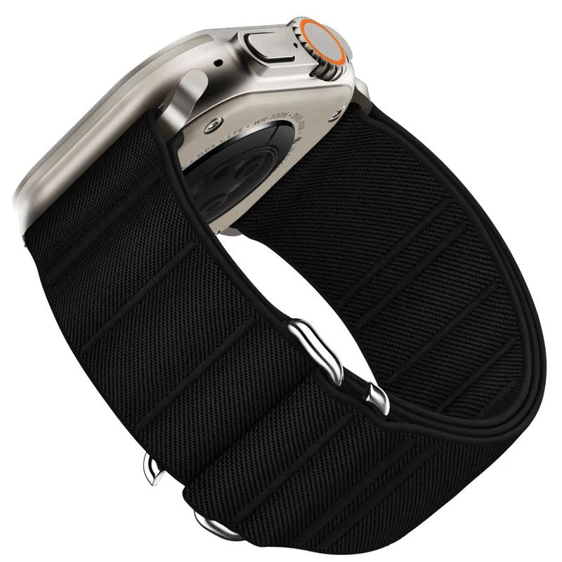 Nylon Loop Strap for Apple Watch Band 49mm 46mm 42mm 45mm 44mm Sport Bracelet for IWatch Series Ultra 2 10 9 8 7 SE 6 5 4 Correa