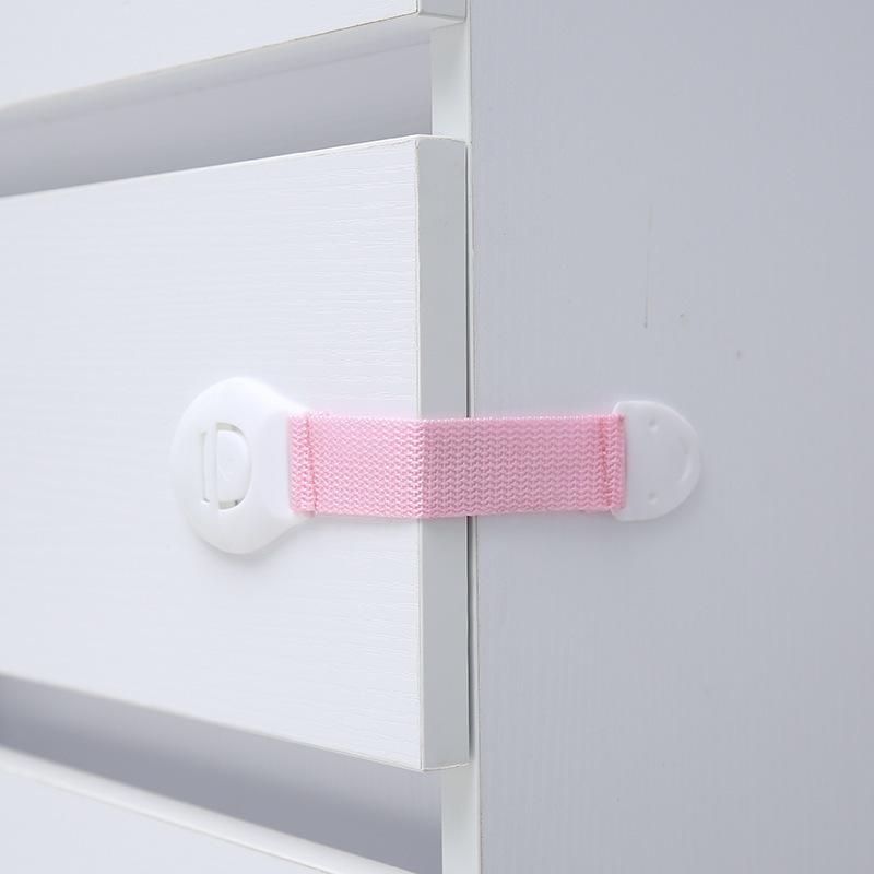 1pc Colored Webbing Multifunctional Safety Locks Children Anti-opening Cabinet Safe Lock Anti-clip Hand Door Lock Fixing Clips