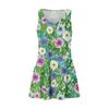 Women's Casual Fashion V-neck Sleeveless Floral Print Side Pocket Dress