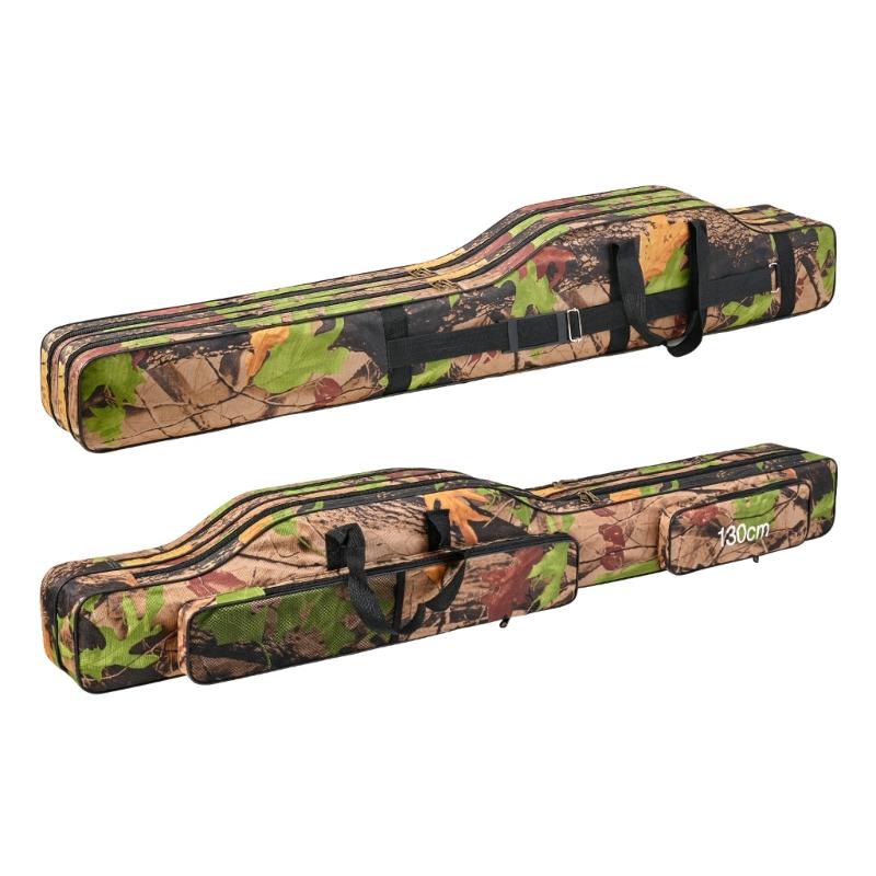 Portable Folding Outdoor Waterproof Tackle Storage Rod Bag Oxfordcloth Fishing Rod Case Multiple Layers Fishing Rod Bag
