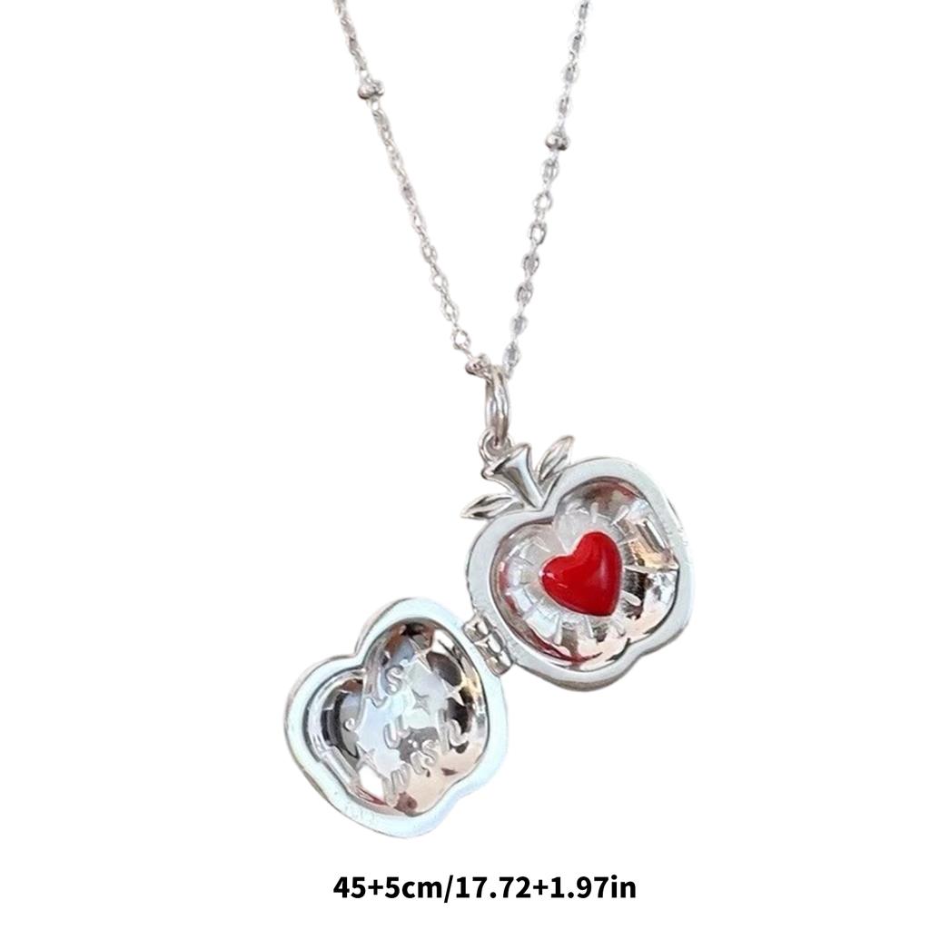 Elegant Apple Pendant Necklace Daily Wear Jewelry Openable Pendant Neckalce Perfect for Fashionable Youthful Women