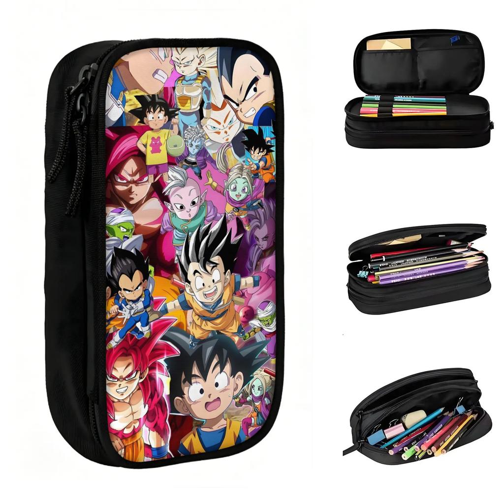 Custom Kawaii DBZ Vegeta Super Monkey Cartoon Pencil Cases for Boys Girls Hot Large Capacity Pen Box Bag Stationery