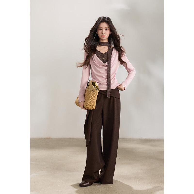 Mishow Women's High-Waist Wide-Leg Commuter Pants