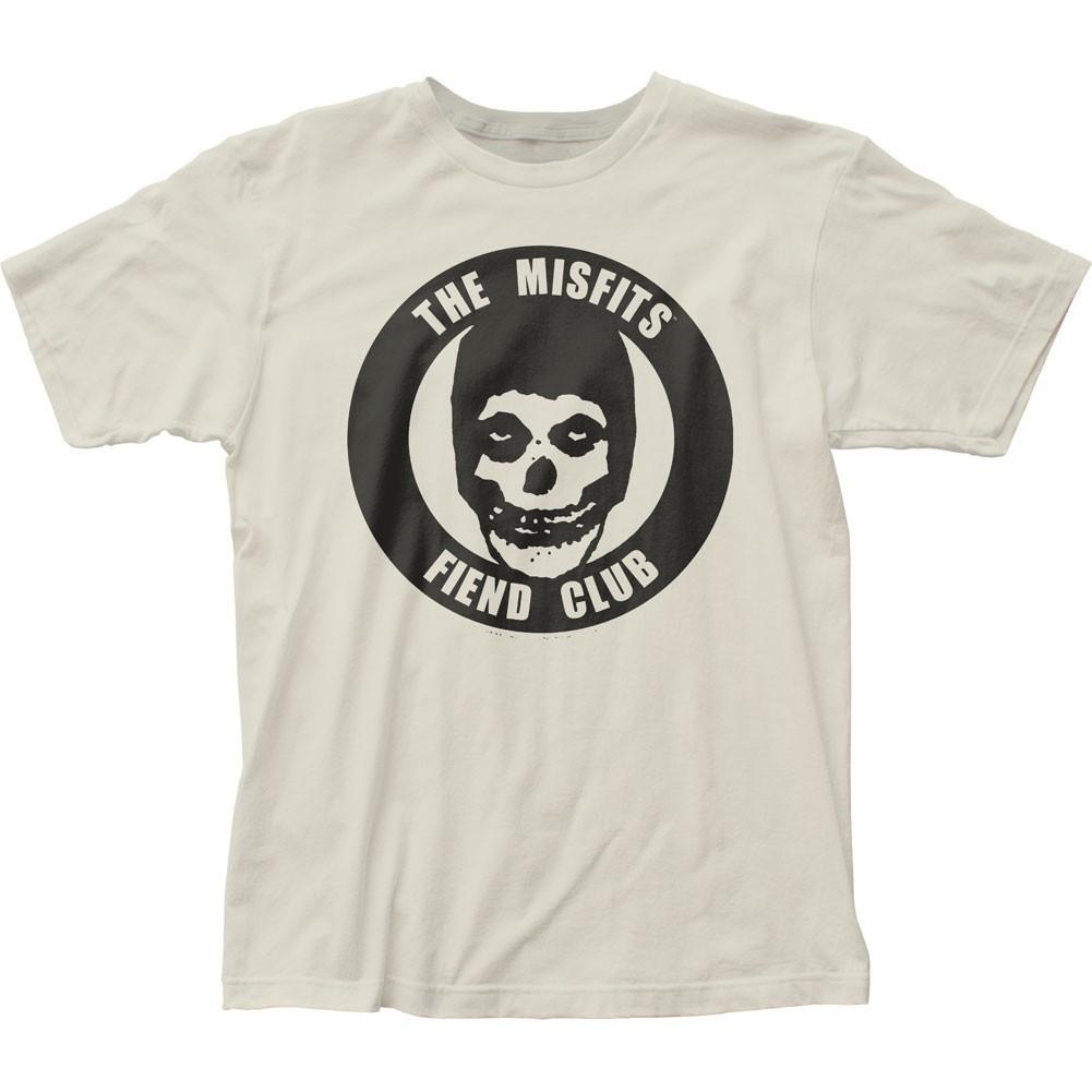 Misfits Fiend Club White Mens T Shirt Music Classic Concert Rock Band Natural