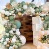 139pcs Green Sage Balloon Arch Kit Garland Wedding Decoration Matte White Ballon Birthday Party Baby Shower Decor