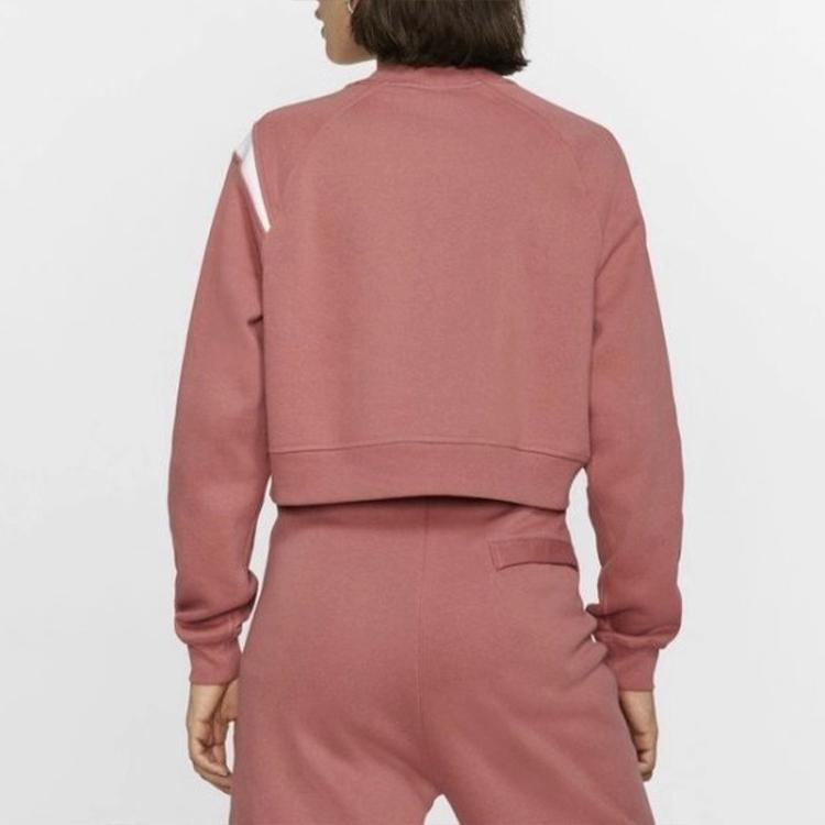 Nike Sportswear Swoosh Logo Crew Neck Sweatshirt Women Tops Pink BV3934-897