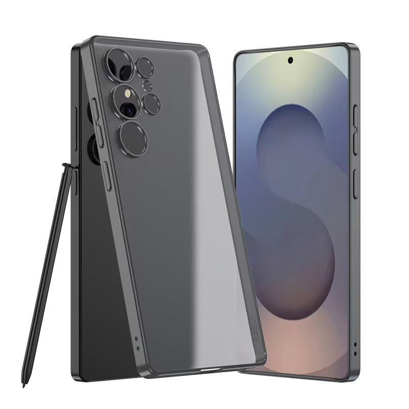 

Полупрозрачный матовый однотонный чехол для Samsung S25 Ultra: Простой защитный чехол SM-S25Ultra