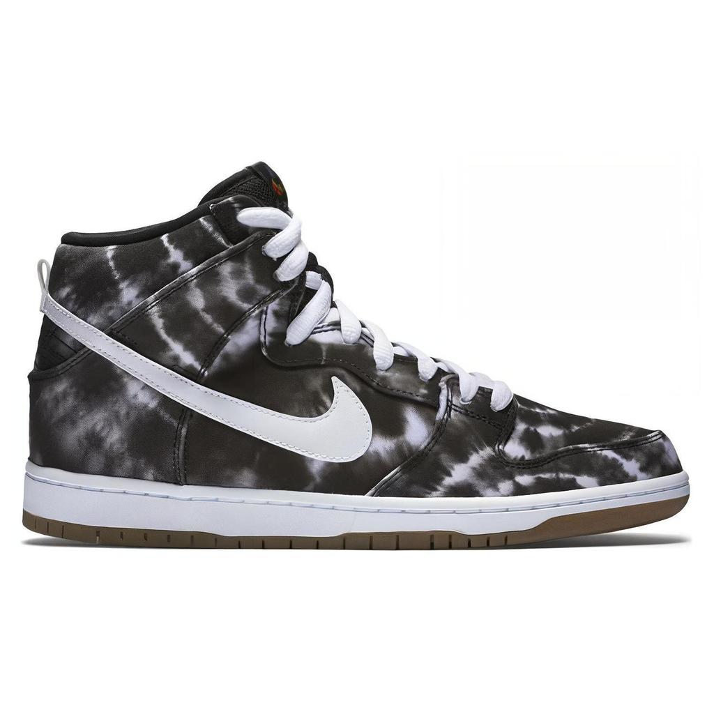 Nike Dunk High Premium SB 'Tie Dye' (Unisex) Black / White / White Skate Shoes 313171 023