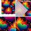 2D FLAT PRINTING 2pcs Curtains (Without Rod) Valentine's Day Flaming Hearts Print Chic Curtains Durable 100% Polyester Fabric