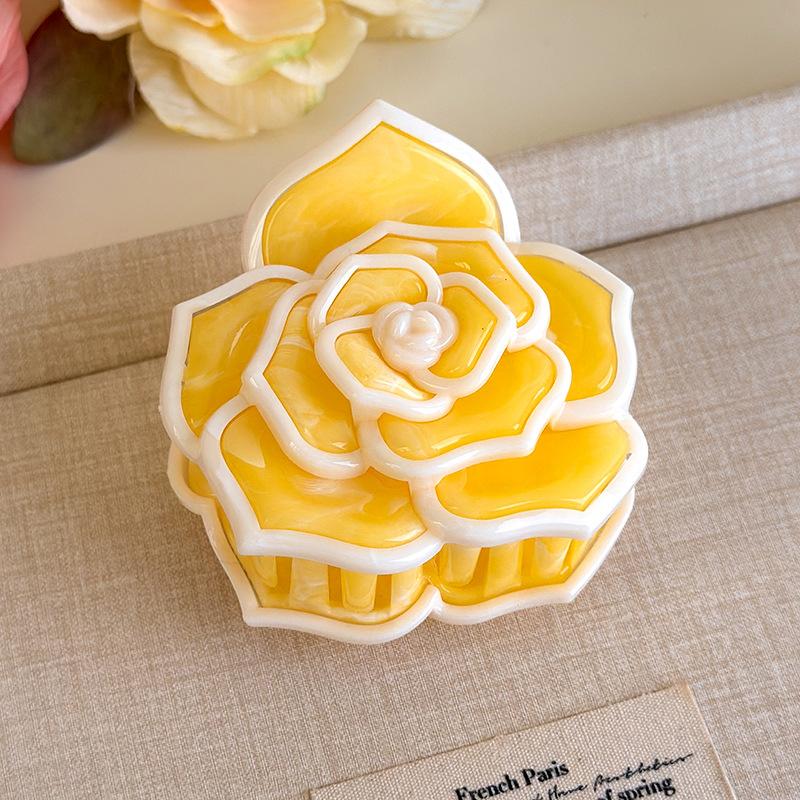 Flower Hair Clip French Style Elegant Women Flower Hair Claw Clip Hairpin Grab Clip Barrettes Headwear Hairgrip Hair Accessories