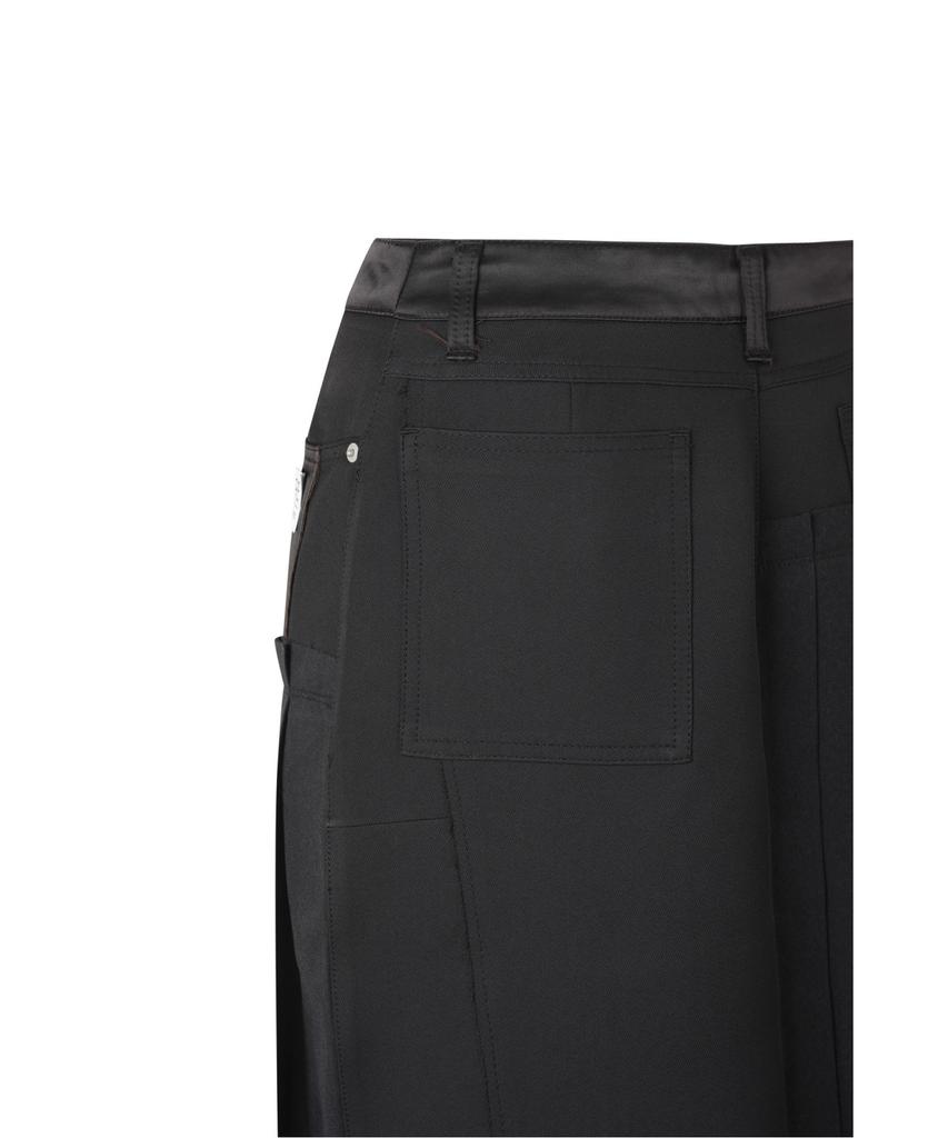 Recorde Asymmetric Pleats Half Satin Skirt Rqkaa25550Bkx
