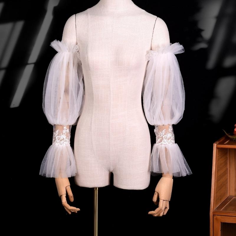 Delicate Sheer Bride Gloves With Open Finger Design Wedding Arm Sleeves For Bridal Accessories And Formal Occasion