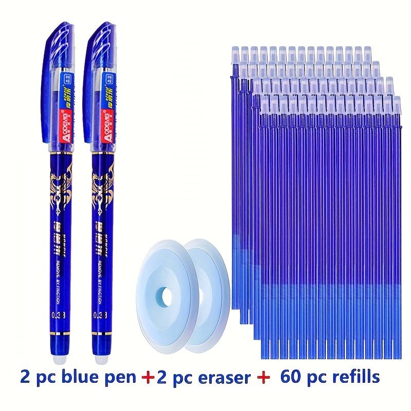 64pcs/Set Erasable Gel Pens 0.5Mm Gel Refills Blue Black Erasable Office Writing Stationery School Supplies