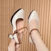 Fashion Fashion Shallow Ankle Buckle Patent Leather Shoes Women's Mary  2024 Spring Block High Heels Shoes For Office Model Elegant