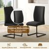 2-piece Set of Black PU Dining Chairs: Black Metal Legs, Ergonomic Design, Comfort and Aesthetics In One.