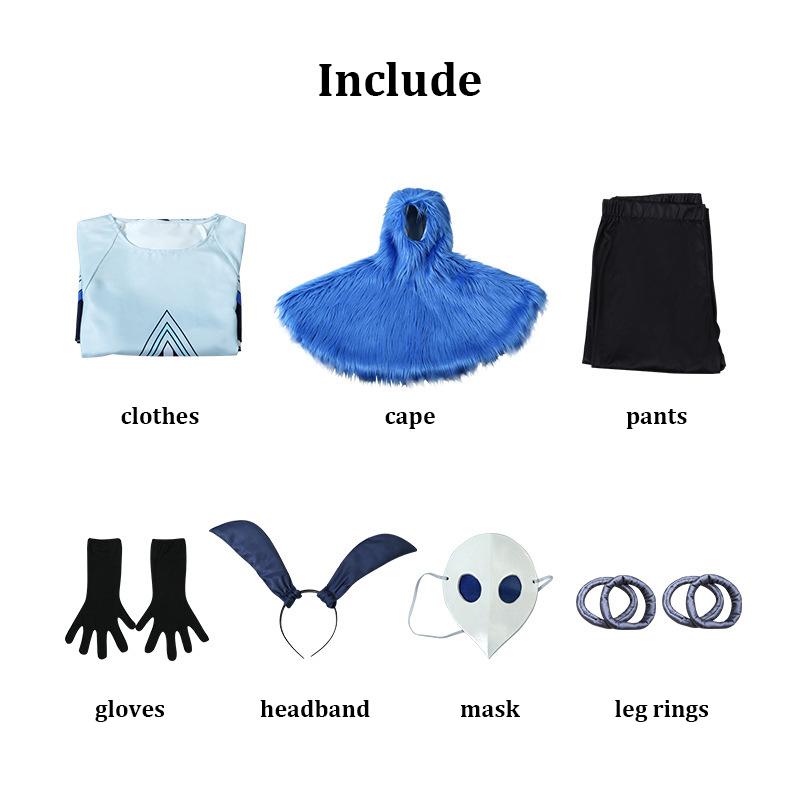 Genshin Impact Cosplay Water Fire Ice Thunder Attribute Abyss Mage Cosplay Costume Mask Headband Halloween Party Cape Outfits