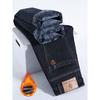 Spring And Autumn Winter New Men'S Plush Jeans Slimming Straight Stretch Business Versatile Long Pants