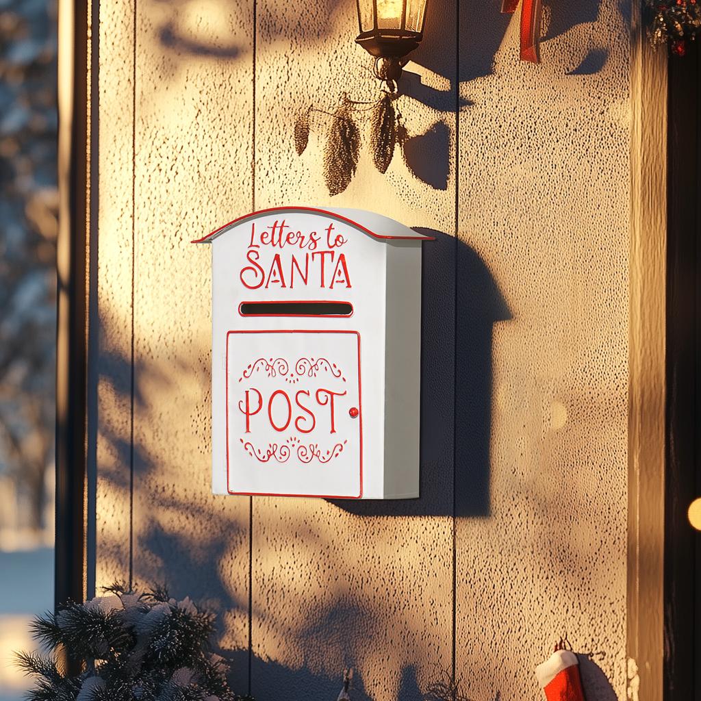 A5 Christmas Letter Postbox - White/Red