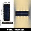 14/16 LED Solar Wall Lamp 1200mAh Outdoor Waterproof Up and Down Solar Lighting Light for Garden Fence Decoration Sunlight Light