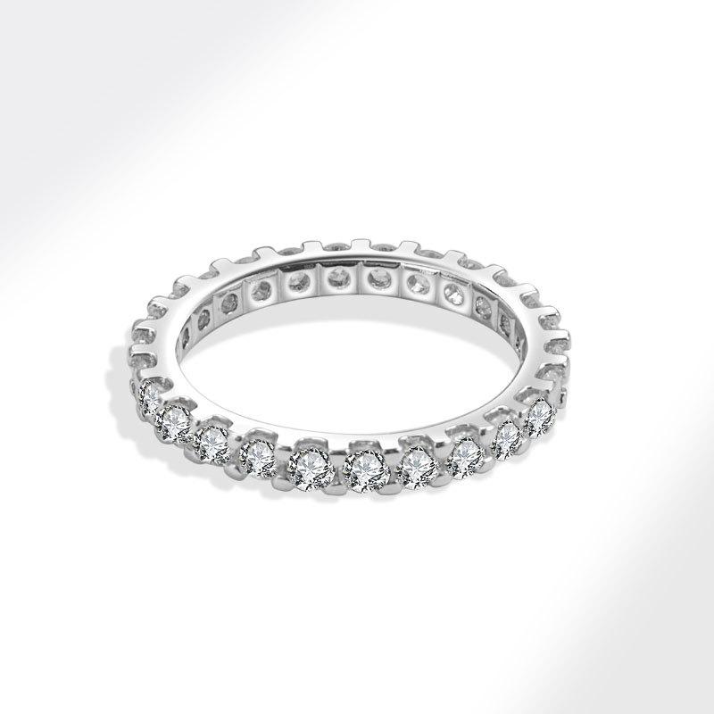 Baby s Breath Women s Real Diamond Band Ring Light Luxury Fashion Single Row Full Paved Diamond Finger Ring Jewelry