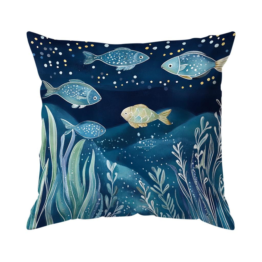 4pcs setblue and white waves Cushions Pillowcase Polyester Cushion Cover Throw Pillow Pillowcover Home Car Sofa Decor