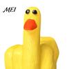 Outdoor Garden Decor Funny Middle Finger Duck Resin Figurine, Hand-Painted Cheeky Statue, Weatherproof Indoor Niche Landscaping Statue for Desk