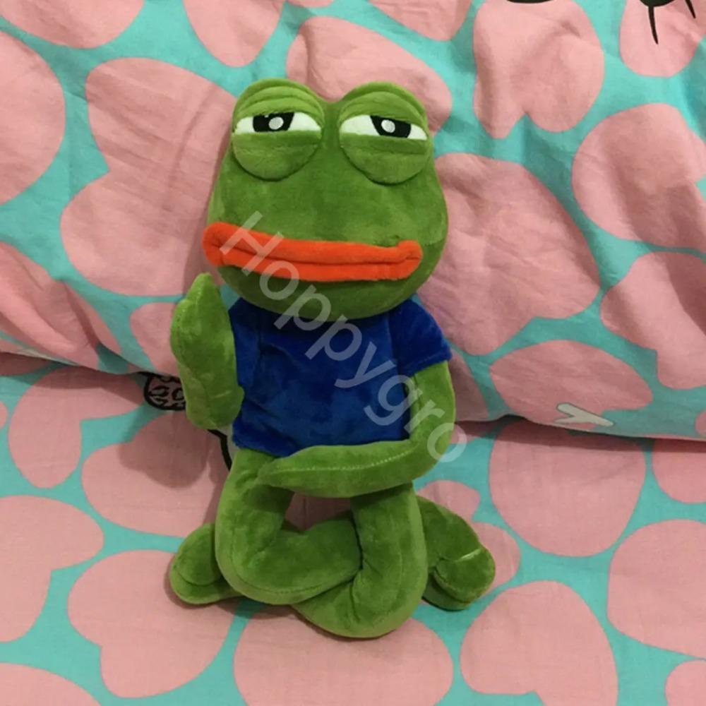 Peluche Rana Triste 45cm Morbido Cuscino Imbottito Espressione Magica Pepe la Rana Triste Animale Peluche Regali di Compleanno Per Ragazze Ragazzi
