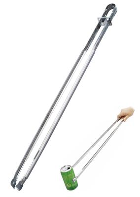 Fujiwa Sangyo 75cm Stainless Steel Cleaning Tongs Two Claw Trash Picker with Storage Ring Made In Japan