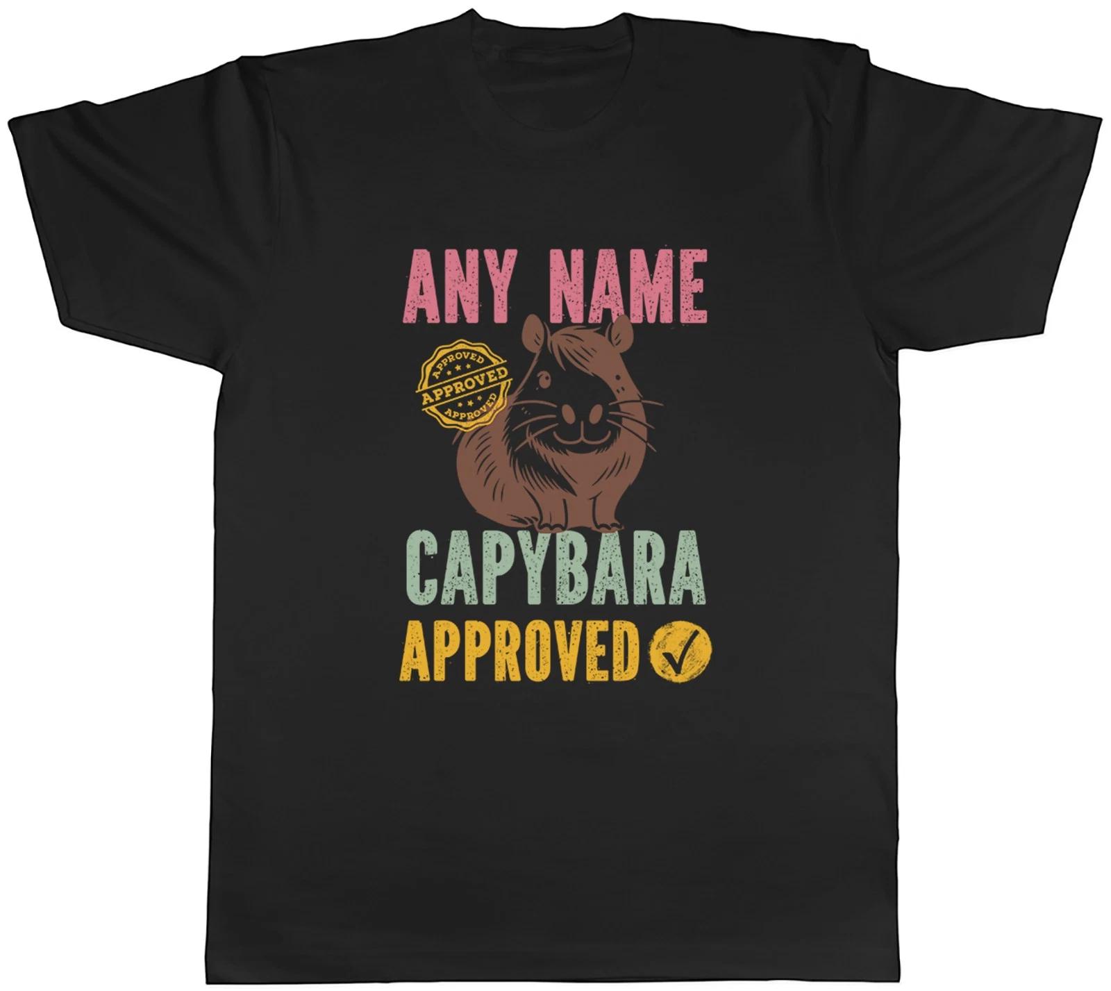 Personalised Any Name Capybara Approved Mens T-Shirt Tee Gift Top S