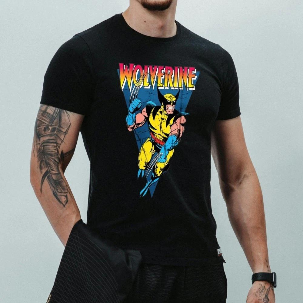 Wolverine Retro X-Men 100% Cotton T-shirt Mens Tees Top Classic Marvel Comics Graphic Tee for Fans XL