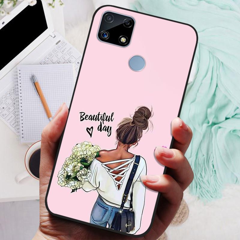 Pro Realme C25s pouzdro Soft TPU silikonový kryt na telefon pro OPPO Realme C25 pouzdro Bumper C25S RMX3195 C 25S nárazuvzdorný kryt Coque