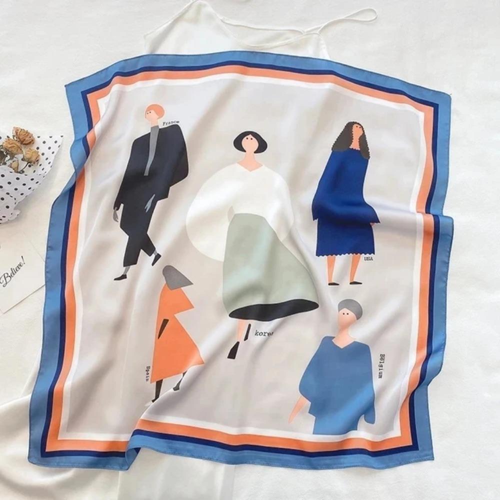 2025 Summer Luxury Brand Silk Scarf Square Women Shawls And Wraps Fashion Office Small Hair Neck Hijabs Foulard Scarves 70*70cm