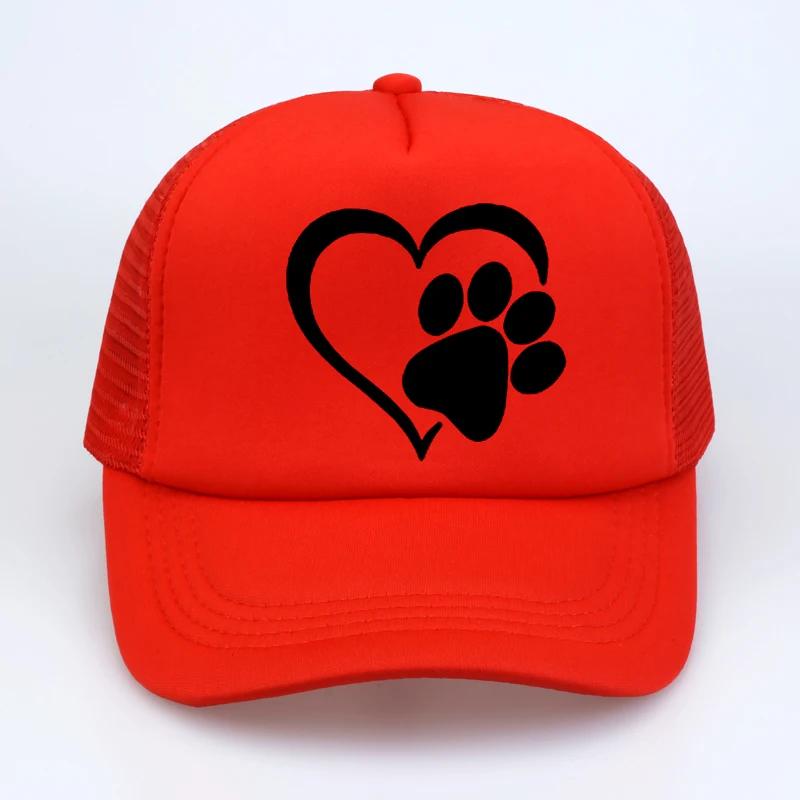 

fashion love heart cat paw Baseball Cap summer cool Casual print caps Women Unisex Hip Hop Snapback hats
