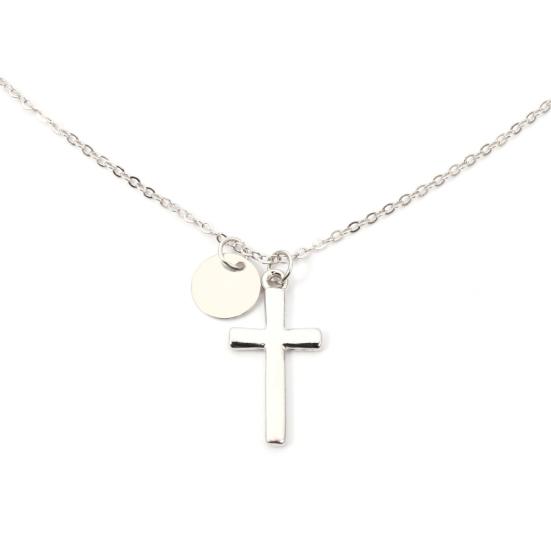 Einfache Kreuz-runde Legierungs-hängende Ketten-Halskette-Frauen-Schmuck-Geschenk