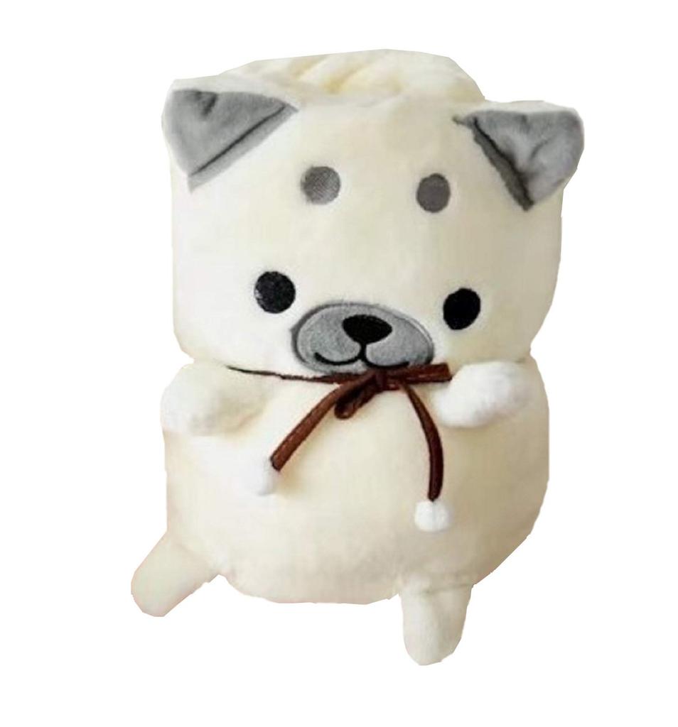 APOSITV Compact Plush Throw Cute and Warm Blanket, Large, Wrapped, 150100cm, (White)