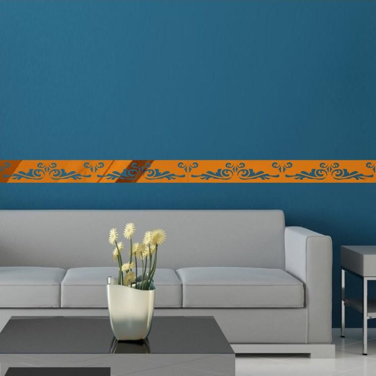 3D Acryl Spiegel Tapetenaufkleber Selbstklebende Zierleiste - Wasserdichte Fußleiste & Deckenleisten Dekor, Wohnzimmer Trennwand